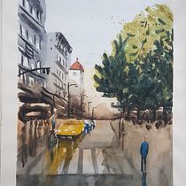 Mein Abschlussprojekt für den Kurs: Stadtlandschaften in Aquarell. Un progetto di Belle arti, Pittura ad acquerello e Illustrazione architettonica di Katja Bader - 25.11.2022