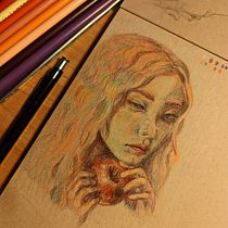 My project for course: Vibrant Portrait Drawing with Colored Pencils. Drawing, Portrait Drawing, Sketchbook, and Colored Pencil Drawing project by Zoey Kenny - 11.23.2022