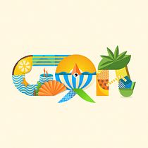 "GOA" A state of India. Een project van  Belettering, Digitale belettering, T y pografisch ontwerp van Ayushi Agrawal - 26.11.2022