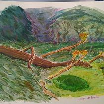 Mi proyecto del curso: Ilustración de paisajes de fantasía con acuarela y gouache. Projekt z dziedziny  Sztuki piękne,  Malarstwo, Malowanie akwarelą, Ilustracja naturalist, czna i Malowanie gwaszami użytkownika Alejandro G. - 26.11.2022