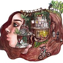 Mi proyecto del curso: Ilustración surrealista con acuarela y tinta. Traditional illustration, Fine Arts, Painting, Drawing, and Watercolor Painting project by Perla Prieto - 11.24.2022