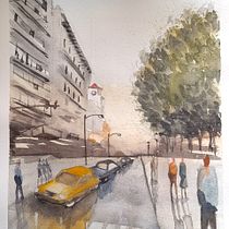 Mi proyecto del curso: Paisajes urbanos en acuarela. Un progetto di Belle arti, Pittura ad acquerello e Illustrazione architettonica di Nayr Espinoza - 27.11.2022
