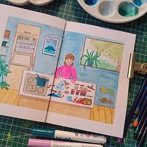 Mijn project van de cursus: Sketchbook om je tekenstijl te verkennen. Traditional illustration, Sketching, Creativit, Drawing, Watercolor Painting, Sketchbook, and Gouache Painting project by Diana Verkade - 11.27.2022