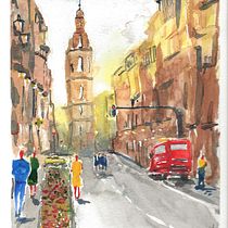 My project for course: Urban Landscapes in Watercolor. Un progetto di Belle arti, Pittura ad acquerello e Illustrazione architettonica di jdorna - 28.11.2022