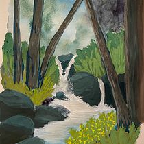 My project for course: Fantasy Landscapes with Watercolor & Gouache. Projekt z dziedziny  Sztuki piękne,  Malarstwo, Malowanie akwarelą, Ilustracja naturalist, czna i Malowanie gwaszami użytkownika jk7z4qvbmk - 28.11.2022