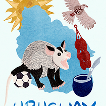 Póster de Uruguay. Un proyecto de Ilustración tradicional e Ilustración digital de Alexa Brito - 29.11.2022