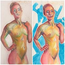 My project for course: The Human Figure in Watercolor. Un progetto di Illustrazione tradizionale, Belle arti, Pittura, Pittura ad acquerello, Disegno realistico e Disegno anatomico di Louise Young - 29.11.2022