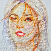My project for course: Vibrant Portrait Drawing with Colored Pencils. Drawing, Portrait Drawing, Sketchbook, and Colored Pencil Drawing project by Art Worapat - 11.29.2022