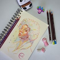 Mi proyecto del curso: Dibujo de retratos llamativos con lápices de colores. Drawing, Portrait Drawing, Sketchbook, and Colored Pencil Drawing project by arteceledon - 11.29.2022