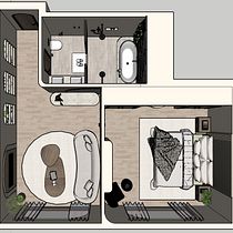 My project for course: Interior Design with Curved Lines. Interior Architecture, Decoration, Interior Decoration, Spatial Design, Design & Interior Design project by Ximena Lores - 11.11.2022