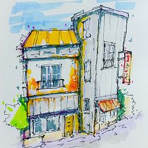 My project for course: Expressive Architectural Sketching with Colored Markers Ein Projekt aus dem Bereich Skizzenentwurf, Zeichnung, Architektonische Illustration, Sketchbook und Illustration mit Tinte von Christian Jayne - 28.11.2022