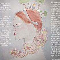 Alice e o Coelho Branco . Traditional illustration, Fine Arts, Painting, Pencil Drawing, Drawing, Watercolor Painting, Children's Illustration, and Narrative project by Guilherme Tavares - 05.05.2023