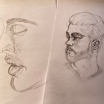 Mon projet du cours : Carnet de portraits : explorez le visage humain. Sketching, Drawing, Portrait Drawing, Artistic Drawing, and Sketchbook project by londoncallingllamas - 12.02.2022