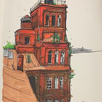 My project for course: Expressive Architectural Sketching with Colored Markers Ein Projekt aus dem Bereich Skizzenentwurf, Zeichnung, Architektonische Illustration, Sketchbook und Illustration mit Tinte von Mark Simkins - 02.12.2022