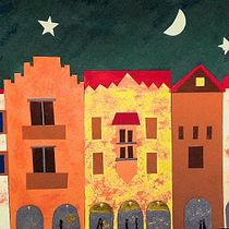 Notte a Bolzano - Illustrazione di storie con la carta. Traditional illustration, Collage, Paper Craft, Children's Illustration, Creating with Kids, and Narrative project by Viola Cappelletti - 12.04.2022