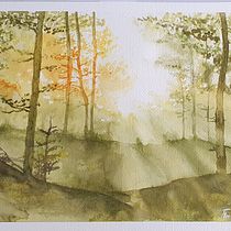 Mijn project van de cursus: Schilder dromerige aquarellandschappen met licht. Un projet de Peinture , et Aquarelle de fhacken - 04.12.2022