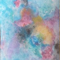 Galaxia y flores. Un progetto di Illustrazione tradizionale, Belle arti, Pittura e Pittura ad acquerello di clapacegu - 04.12.2022