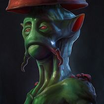 Mushroom swamp creature. Traditional illustration, 3D, Character Design, Digital Illustration, 3D Modeling, 3D Character Design, and Digital Painting project by criseartofficial - 12.05.2022