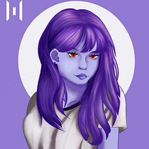 Mi proyecto del curso: Retrato de personajes femeninos con Procreate. Projekt z dziedziny Trad, c, jna ilustracja, Ilustracja c, frowa, R, sunek c i frow użytkownika Luis Pablo Valenzuela Vega - 05.12.2022