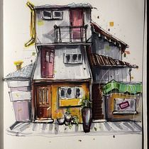 My project for course: Expressive Architectural Sketching with Colored Markers. Sketching, Drawing, Architectural Illustration, Sketchbook & Ink Illustration project by dakotaluvwilliams - 12.03.2022