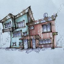 My project for course: Expressive Architectural Sketching with Colored Markers. Sketching, Drawing, Architectural Illustration, Sketchbook & Ink Illustration project by Maryam Pourhashemi - 12.02.2022