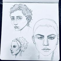 My project for course: Portrait Sketchbooking: Explore the Human Face. Sketching, Drawing, Portrait Drawing, Artistic Drawing, and Sketchbook project by Debi - 12.06.2022