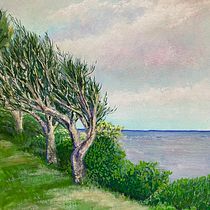 My project for course: Landscape Painting with Gouache for Beginners. Fine Arts, Painting, Naturalistic Illustration, and Gouache Painting project by ciyoung - 12.06.2022