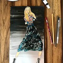 Mi proyecto del curso:  Técnicas creativas para la ilustración de moda. Un projet de Illustration traditionnelle , et Collage de Melissa Montenegro - 05.12.2022