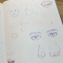 Mein Abschlussprojekt für den Kurs: Lebendiges Porträtzeichnen mit Buntstiften. Drawing, Portrait Drawing, Sketchbook, and Colored Pencil Drawing project by Ulli - 12.06.2022