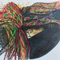 Il mio progetto del corso: Illustrazione con tecniche manuali di tratteggio e dripping. Character Design, Fine Arts, Painting, Watercolor Painting, Portrait Drawing, and Artistic Drawing project by sara_tuff - 12.07.2022