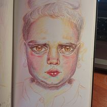 Mi proyecto del curso: Dibujo de retratos llamativos con lápices de colores. Drawing, Portrait Drawing, Sketchbook, and Colored Pencil Drawing project by Merle Arias R - 12.07.2022