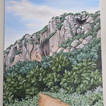 Meu projeto do curso: Pintura acrílica passo a passo: crie paisagens incríveis. Traditional illustration, Painting, Acr, lic Painting, and Sketchbook project by Neuza Barbosa - 12.07.2022