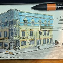 My project for course: Expressive Architectural Sketching with Colored Markers. Sketching, Drawing, Architectural Illustration, Sketchbook & Ink Illustration project by caroline_gingras1 - 12.04.2022
