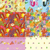 Mon projet du cours : Création de motifs illustrés. Traditional illustration, Pattern Design, Digital Illustration, Printing, and Gouache Painting project by beltrida - 12.08.2022