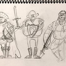 Los 3 guerreros obesos. Traditional illustration, Character Design, Digital Illustration, Children's Illustration, and Narrative project by Luciana Gabriel - 12.10.2022