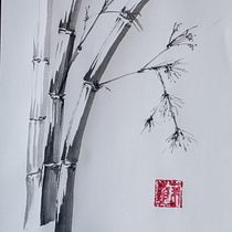My project for course: Introduction to Sumi-e Painting bamboo flowers . Traditional illustration, Fine Arts, Painting, Drawing & Ink Illustration project by Su Stewart - 12.10.2022