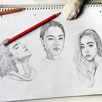 Il mio progetto del corso: Ritratto su blocco da disegno: esplora il volto umano. Sketching, Drawing, Portrait Drawing, Artistic Drawing, and Sketchbook project by seme - 12.10.2022