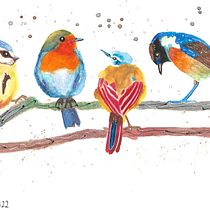 Mein Abschlussprojekt für den Kurs: Illustriere Vögel mit expressiven Aquarelltechniken. Traditional illustration, Watercolor Painting, Realistic Drawing, and Naturalistic Illustration project by Viola Buck - 12.10.2022