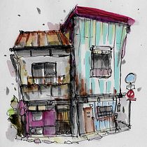 Mein Abschlussprojekt für den Kurs: Expressive Architekturskizzen mit Markern. Sketching, Drawing, Architectural Illustration, Sketchbook & Ink Illustration project by Marion Kac - 12.11.2022