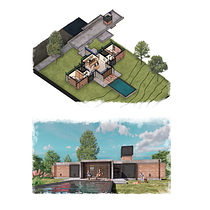 ED_DUO-HOUSE. Un proyecto de Arquitectura, Paisajismo, Ilustración digital, Arquitectura digital e Ilustración arquitectónica de D² - 11.12.2022