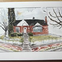 Misty’s House!. Sketching, Drawing, Architectural Illustration, Sketchbook, and Watercolor Painting project by ibbyskibby - 12.11.2022