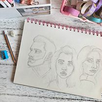Mi proyecto del curso: Sketchbook de retrato: explora el rostro humano. Sketching, Drawing, Portrait Drawing, Artistic Drawing, and Sketchbook project by maria zuñiga - 12.11.2022