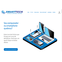 SmartTech - site fictício: Meu projeto final para o curso Criação de um site profissional com WordPress. Projekt z dziedziny UX / UI, Informat, ka, Web design, Tworzenie stron internetow, ch, Programowanie bez kodu, Projektowanie produktu c i frowego użytkownika Priscilla Maia da Silva - 05.12.2022