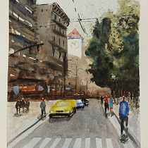 Mi proyecto del curso: Paisajes urbanos en acuarela. Un progetto di Belle arti, Pittura ad acquerello e Illustrazione architettonica di fernandopmartes - 12.12.2022