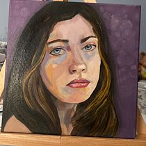 My project for course: Portrait Painting with Oil: Explore Light and Shade. Fine Arts, Painting, and Oil Painting project by nazly_elemary - 12.11.2022