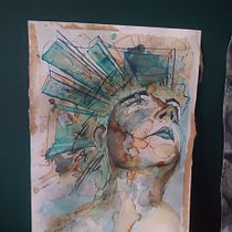 My project for course: Experimental Portraiture with Ink, Tea and Alcohol. Artes plásticas, Pintura, Desenho e Ilustração com tinta projeto de elnari - 15.12.2022