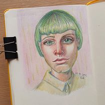 My project for course: Vibrant Portrait Drawing with Colored Pencils. Drawing, Portrait Drawing, Sketchbook, and Colored Pencil Drawing project by Karolina Warda - 12.15.2022