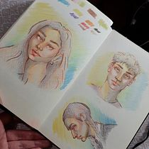 Mi proyecto del curso: Dibujo de retratos llamativos con lápices de colores. Drawing, Portrait Drawing, Sketchbook, and Colored Pencil Drawing project by camila99valeria - 12.16.2022