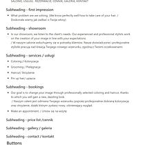 My project for course: Portfolio Design with Figma: Self-Promotion for Creatives LANDING PAGE HAIRDRESSING SALON. Design, UX / UI, Creative Consulting, Marketing, Web Design, Creativit, and Portfolio Development project by Justyna Szewczyk - 12.16.2022