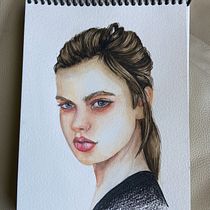 Meu projeto do curso: Retrato em aquarela a partir de uma fotografia. Traditional illustration, Watercolor Painting, and Portrait Drawing project by Fernanda Manfroi - 12.16.2022